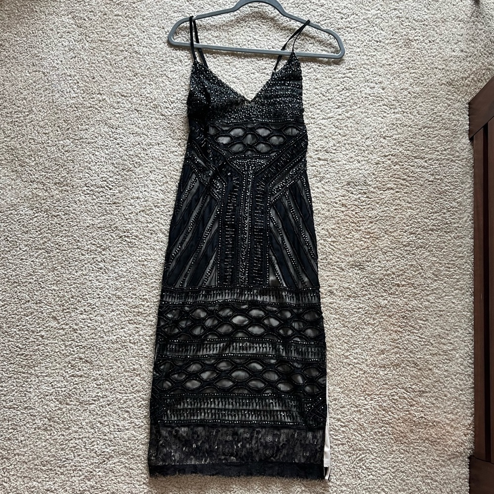 Alice + Olivia Beautiful, classic embellished midi dress size 2